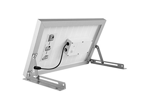 MicroSolar - NATURAL WHITE (Not Bluish) 400 LUMEN - 5W ANGLE ADJUSTABLE Solar Panel - Lithium Battery Solar Flood Light // Wall or Ground Mounted // 2 AXES Adjustable Light Fixture