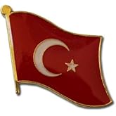 Turkey Tuerkiye Flag Die-struck Metal Lapel Pin with Butterfly Clasp Closure