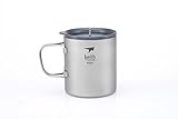 Keith Titanium Ti3356 Double-Wall Mug with Folding Handle and Lid - 20.3 fl oz