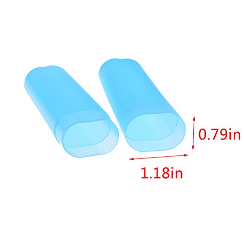 4 Pcs Portable Travel Blue Plastic Toothbrush Tube Case Cover Toothbrush Travel Containers