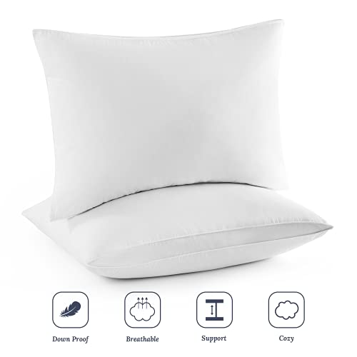 Puredown Fluffy Goose Down and Feather Filling Pillows Set 2 Pack