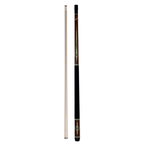 Cuetec Warrior Series 58" 2-Piece Canadian Maple Billiard/Pool Cue, Brown with Cream Diamonds