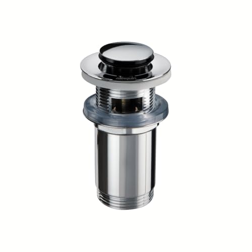 Wirquin 30723417 - Piletta per lavabo in ottone, sistema Quick Clac, interno troppo pieno corpo piletta lunga