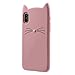 Cat iPhone Xs Max Case, Miniko(TM) Cute Kawaii Funny 3D Pink Meow Party Bread Cat Kitty Whiskers Protective Soft Rubber Case Skin for Apple iPhone Xs Max Teen Girls Women Girly Kid