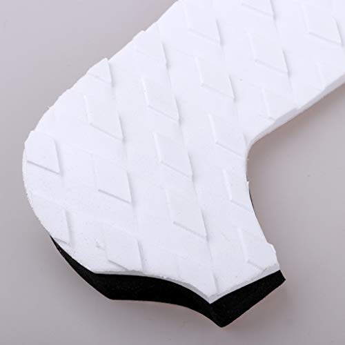 SM SunniMix 3Pcs Adhesive Surfboard Traction Tail Pads Non-Skid Surfing SUP Stomp Mat Deck Tape Grips for Longboard Stand up Paddle Board Skimboard White