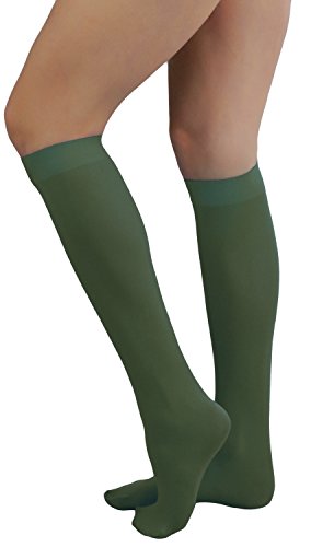 ToBeInStyle Women's Sexy Opaque Warm Knee High Long Socks Hosiery - HUNTERGREEN - One Size