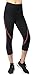 Neonysweets Womens Capri Yoga Pants Active Workout Pants Running Tights Black Orange M