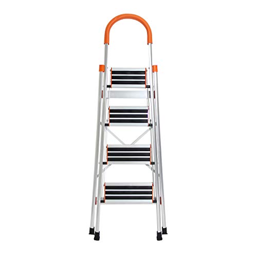 SogesHome Ladder Aluminum Ladder Step Ladder Folding Ladder Lightweight Multi Purpose Portable Home Ladder 4 Step,JF-004-SH