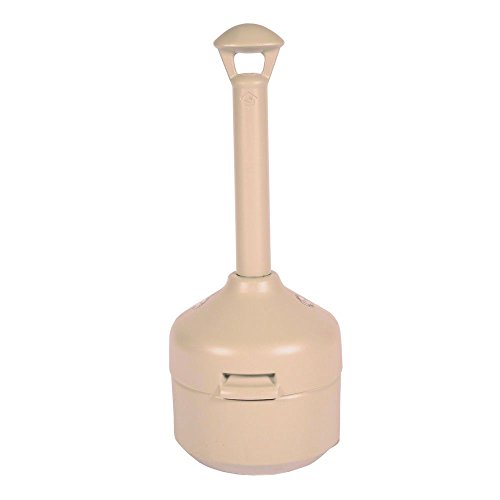 UltraTech 1532 Polyethylene Classic Cigarette Ultra-Smoke Stop Receptacle, 14" Diameter x 41" Height, Beige