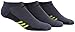 adidas Men's Superlite Stripe No Show Socks (3-Pair), Grey Dark/Shock Slime Green/Black, X-Large