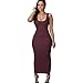 Usstore Women Dress Bandage Bodycon Party Cocktail Maxi Long Dresses (Asia S, Wine red)