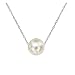 Amelery Pearl Necklace Simulated Pendant Pearl 9-10mm 925 Sterling Silver Chain 18'' Necklaces Jewelry for Women