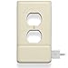 SnapPower USB Charger Outlet Wall Plate Cover - No Batteries Or Wires - Installs In Seconds - (Duplex, Light Almond) (1 Pack)