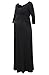 Jinson Women's Basic 3/4 Sleeve Maternity Long Maxi Dress Vestido with Empire Waist for Pregnancy