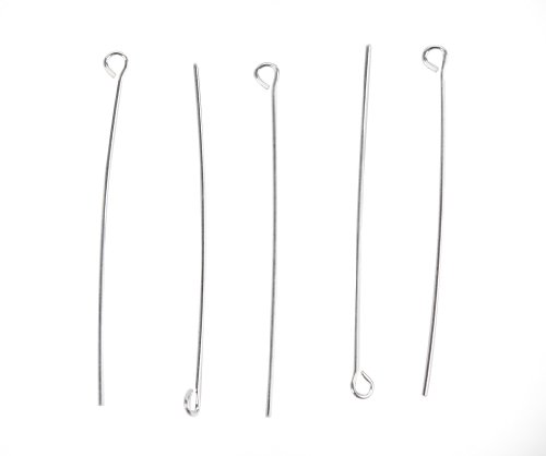 DARICE SPL1018 Eyepin 20-Piece Sterling Silver Plated Jewelery Making Kit, 2-Inch