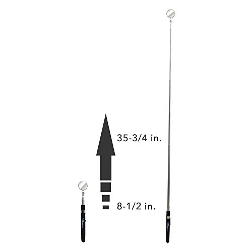 31KdLMqcfNL Ullman HTE-2 Glass High-Tech Telescoping Inspection Mirror, 1-1/4" Diameter, 6-1/2" to 35" Extended Handle Length, Clear - Image 7