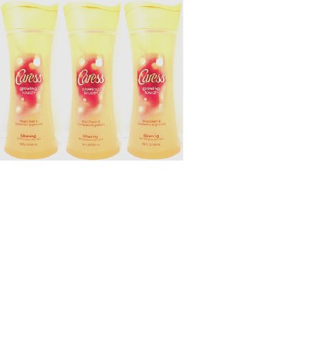 Caress Moisturizing Body Wash, Glowing Touch with Shea Cream & Gentle Skin Brighteners, 18ounce Bottles (Pack of 3)
