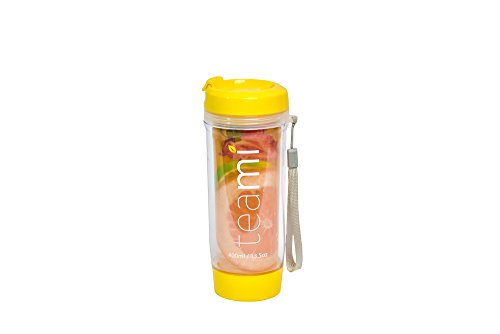 Teami BPA Free Plastic Tumbler, Yellow, 13.5 Oz.
