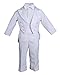Baby Boys Formal White Poly Cotton 5 Piece Classic Suit Set with Tail - 3M