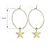 Large Round Hoop Star Dangle Earrings Women Lightweight Cool Stud Huggie Clip On Girls Gold Or Sterling Gold 2