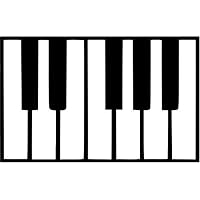 Mandy Graphics Piano Keys Keyboard Classical Music Vinyl Die Cut Decal Sticker for Car Truck Motorcycle Windows Bumper Wall Home Office Decor Size- [6 inch/15 cm] Wide and Color- Gloss Black