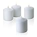 Light In The Dark White Pillar Candles - Set of 4 Unscented Candles - 3 inch Tall, 3 inch Thick -18 Hour Clean Burn Time.