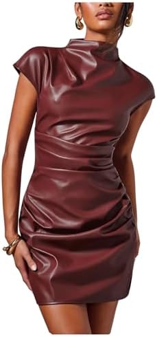 alice and olivia red leather dress Alice + Olivia Mila Faux Leather Mini Dress