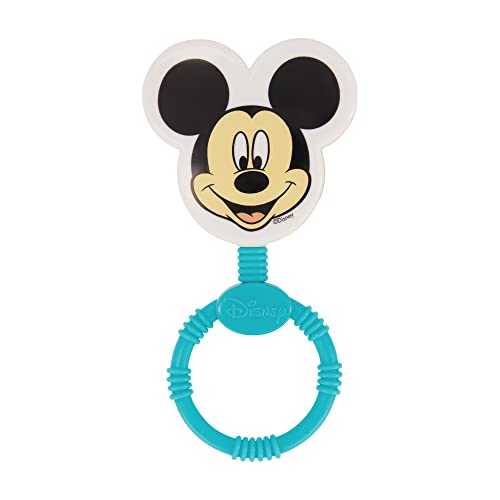2 Pack Disney Mickey Character Shape Rattle and Keyring Teether