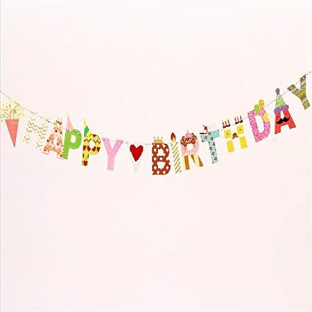 Streamers Confetti Birthday Paper Banner Flag Party Bell Garland