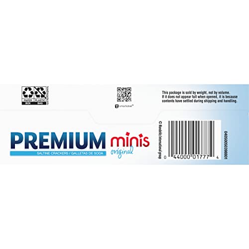 PREMIUM ORIGINAL MINI SALTINE CRACKERS, LUNCH SNACKS, 11 OZ
