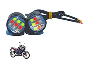 SHOP4U Mix colour 6 Led Strobe Light for Bike | Warning Emergency Police Light | Motorcycle Strobe Light | Bike Led Light Headlight Bulb High Power Flasher Hazard | Accessories Lighting bullet Compatible with Yamaha FZ FI Version 3