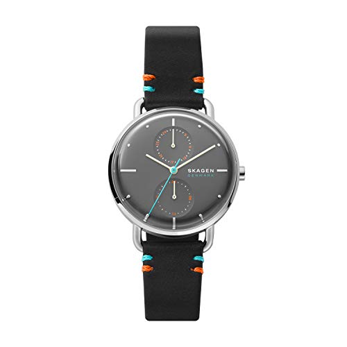 Skagen-Womens-Stainless-Steel-Quartz-Watch-with-Leather-Strap-Black-16-Model-SKW2930
