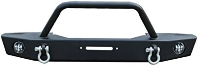 Front Bumper for 2007-2018 Jeep Wrangler JK W/OE Fog Light Holes Off-Road Textured + Winch Plate D-ring