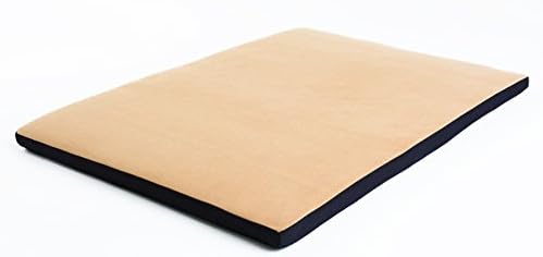 Best Waterproof FLEECE Kennel Crate Pad Washable Cover; (for crates 36 x 24) Hypoallergenic Made in USA (Tan Fleece w Black, Large)