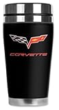 Mugzie Corvette C6 Logo Travel Mug with Insulated Wetsuit Cover, 16 oz, Black