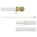 Flag Pole - 6 Foot White Aluminum No Tangle Spinning Flag Pole Built Tough and Beautiful to Fly Grommeted or Sleeve Flags Proudly in Residential House or Commercial Settings