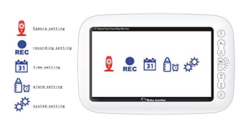 UNOKS 7 Inch Hd Baby Monitor Infrared Night Vision, Temperature Monitoring, Two-Way Voice Monitor Babymonitor