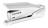 PaperPro inPOWER+28 Executive Stapler - 3 in 1 Stapler - One Finger, No Effort, Spring Powered Stapler, White/Gray (1180)