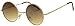 Small Round Classic 60s John Lennon Circle Metal Frame Sunglasses w/Spring Temple Hinges (Gold, Brown)