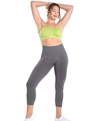 SlimMe Womens Seamless High Waist Slimming Compression Legging Shaper, X Large, Heather Charcoal