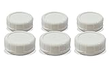 Replacement Glass Milk Bottle Lids 48 mm Caps for Libbey and Stan-Pac (6 Pack White)