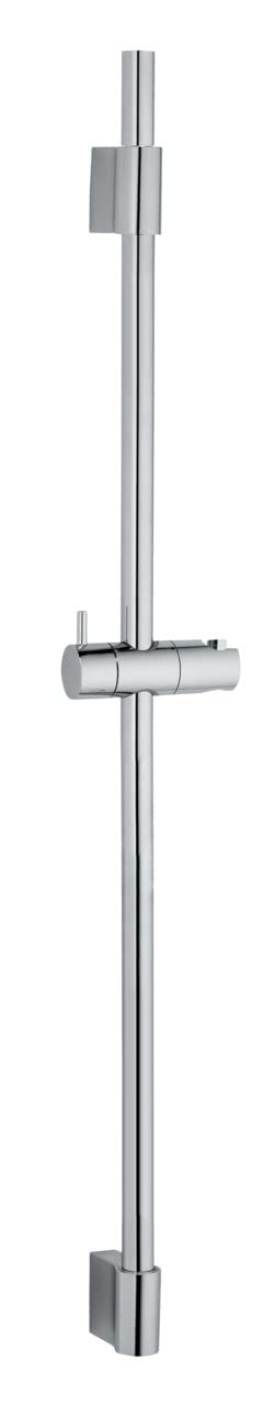 WENKO Classic shower rod 90 cm, shower rack with adjustable holder for handheld shower heads for shower or bath, made of high-quality stainless steel, with sliding wall mount, chrome