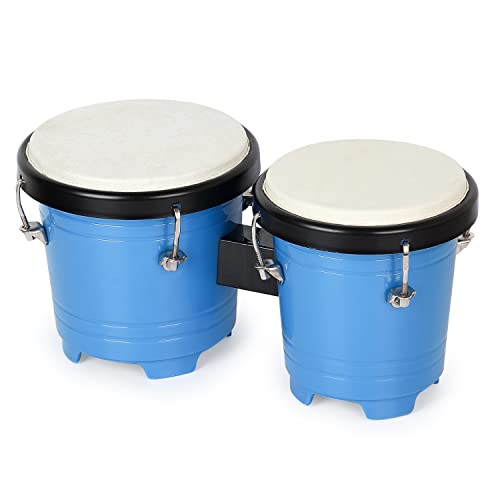 MUSCELL Bongos for Kids,5" and 6" Plastic Small Bongo Drums,Natural
