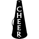 Metal Art Cheerleader Cheer Sign Megaphone Plaque - 13.5" high x 5.6" wide - Made in the USA - Wall Mounted Decoration