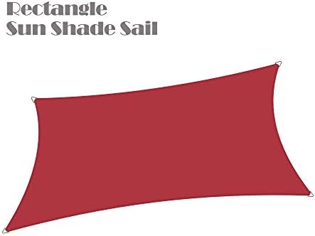 Alion Home Waterproof Woven Sun Shade Sail - Burgundy Red (6' x 9' Rectangular)
