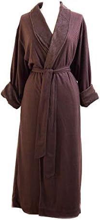 Telegraph Hill Telegraph Hill Luxury Double Layer Knit Weave Microfiber Spa Bathrobe, Medium, Chocolate Waffle, 2.65 Pound