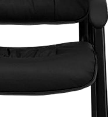 Flash Furniture Black Leather Guest/Reception Chair with Black Frame Finish