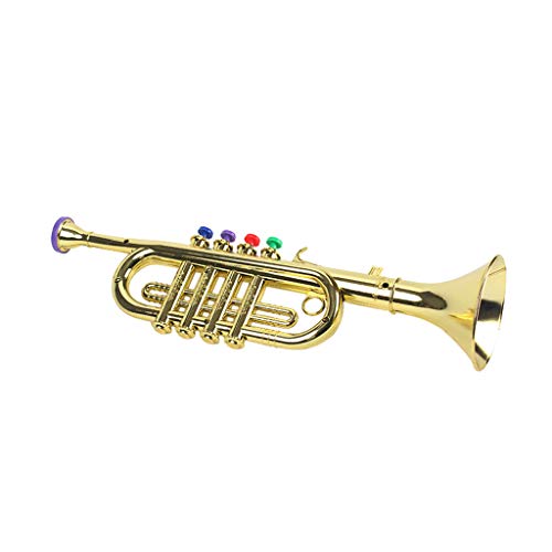 DaoAg Kids Plastic Trumpet with 3 Colored Keys for Early Developmental Music Education Toy - Thumbnail 4