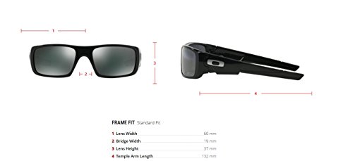 Oakley Men's Crankshaft Rectangular Eyeglasses, Matte Black/Black Iridium Polarized, 60 mm