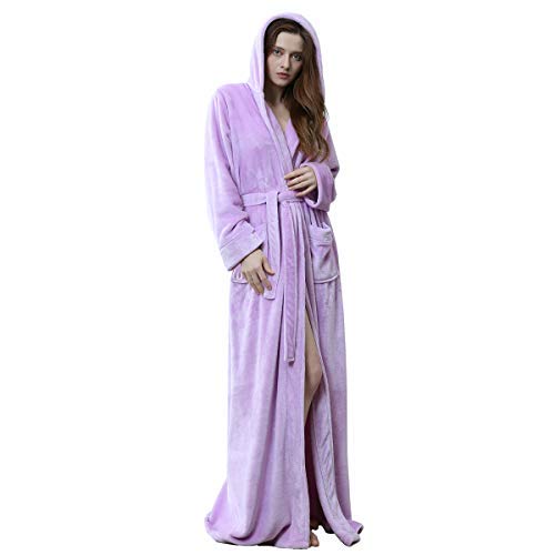 Womens Robes with Hood Long Soft Warm Full Length Sleepwear Luxurious